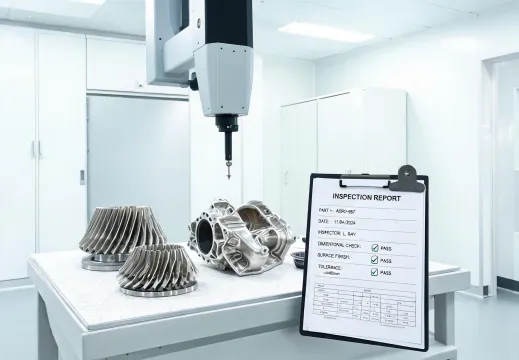 CMM inspection room for machined metal parts