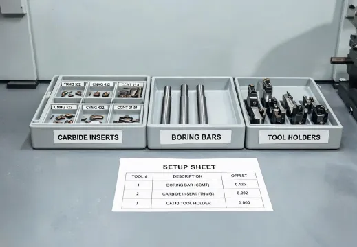 Organized tool holder and insert kit for repeat production