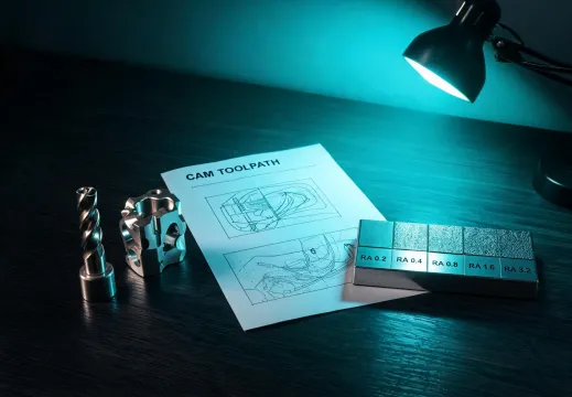Titanium milling cutter path review on engineering desk
